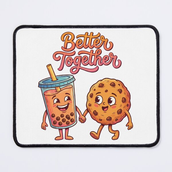 Item preview, Better Together Bubble Tea and Cookie – Cute Valentine Food Art designed and sold by Lulunza.