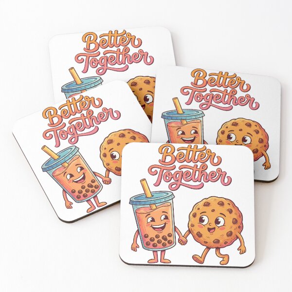Item preview, Better Together Bubble Tea and Cookie – Cute Valentine Food Art designed and sold by Lulunza.