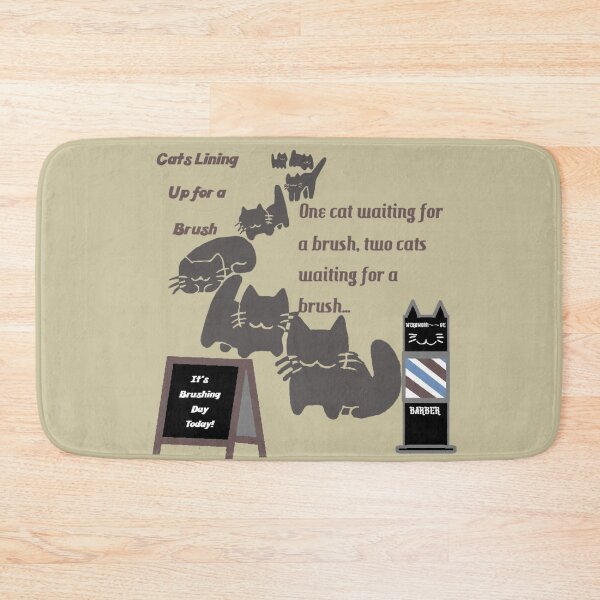 Item preview, BarBar Neko no Hi~~ge Jirushi – Brushing Day Cats (Monochrome) designed and sold by nanaronnicoron.