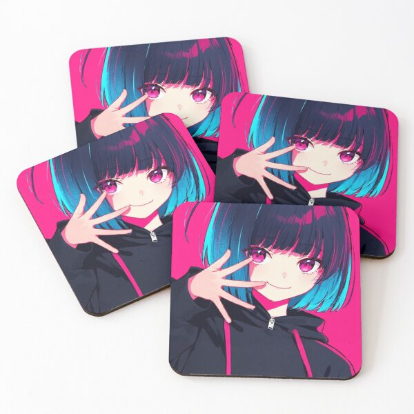 Item preview, Cyberpunk Anime Girl - Neon Blue and Pink designed and sold by Jimakmo.