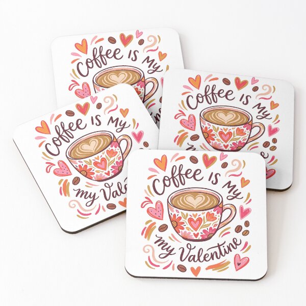 Item preview, Coffee Is My Valentine – Romantic Coffee Art with Hearts designed and sold by Lulunza.