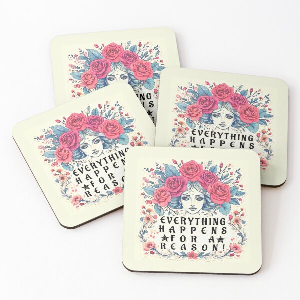 Item preview, Motivational quote "EVERYTHING HAPPENS FOR A REASON!" designed and sold by Giulivo Store Graphic.