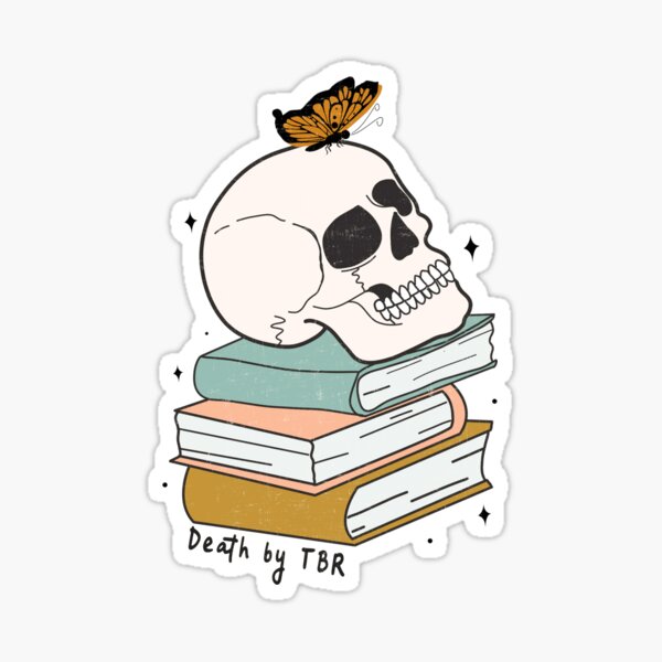 Item preview, Death by TBR Skull and Books designed and sold by wandsandwhimsy.