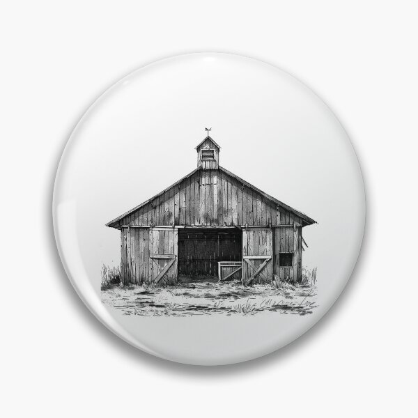 Item preview, Rustic Barn Illustration – Black and White Farmhouse Line Art designed and sold by inkoutninja.