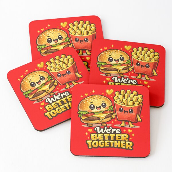Item preview, We’re Better Together – Burger and Fries Valentine Design designed and sold by Laughprints.