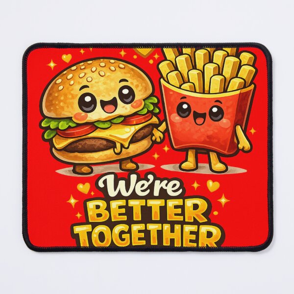 Item preview, We’re Better Together – Burger and Fries Valentine Design designed and sold by Laughprints.