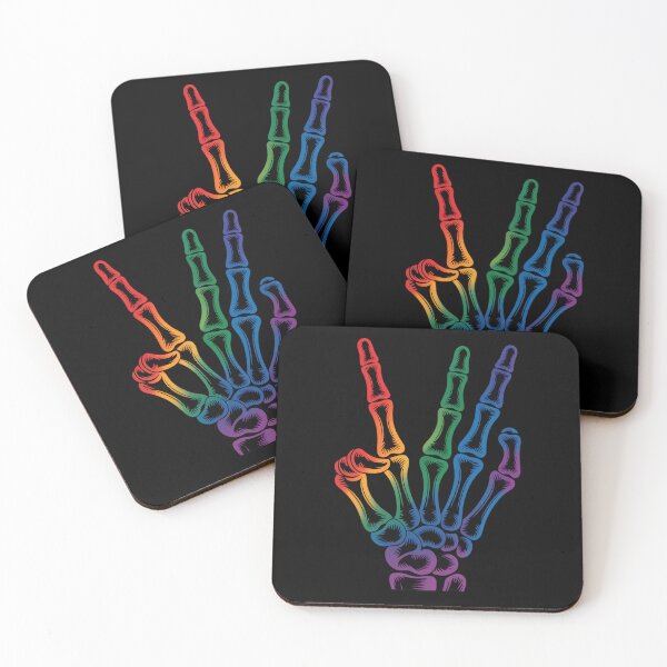 Item preview, Skeleton Rock Hand LGBT-Q Gay Pride Rainbow Flag Ally designed and sold by JonathalIngham.