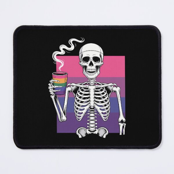 Item preview, Skeleton Drinking Coffee LGBT-Q Bisexual Pride Flag designed and sold by JonathalIngham.