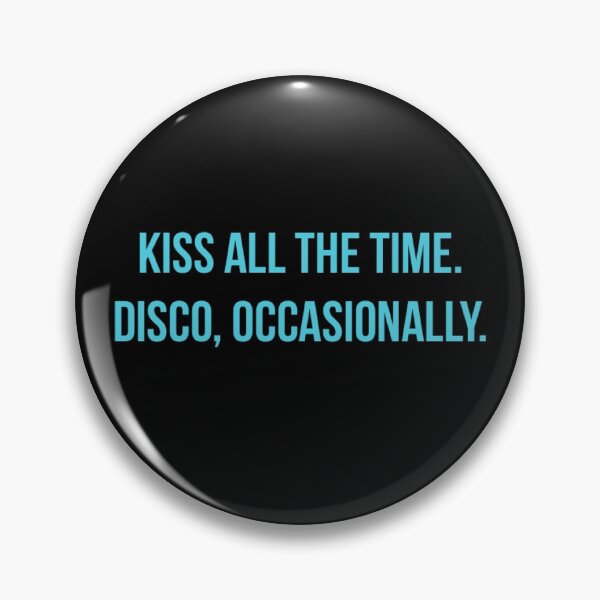 Item preview, Kiss All The Time Black & Blue Pin  designed and sold by BookishAdore.