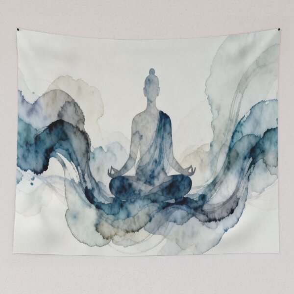 Item preview, Watercolor Meditation Art – Minimal Zen Spiritual Illustration designed and sold by Cristhian Almanza.