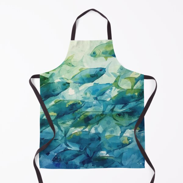 Item preview, Blue Green Teal Ocean Fish Art designed and sold by SeaStarAlex.
