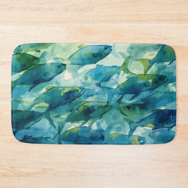 Item preview, Blue Green Teal Ocean Fish Art designed and sold by SeaStarAlex.