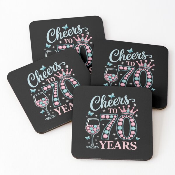 Item preview, Cheers to 70 Years Old 70th Birthday Party 70th Happy Bday designed and sold by catsdothingz.