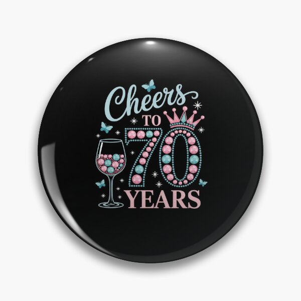 Item preview, Cheers to 70 Years Old 70th Birthday Party 70th Happy Bday designed and sold by catsdothingz.