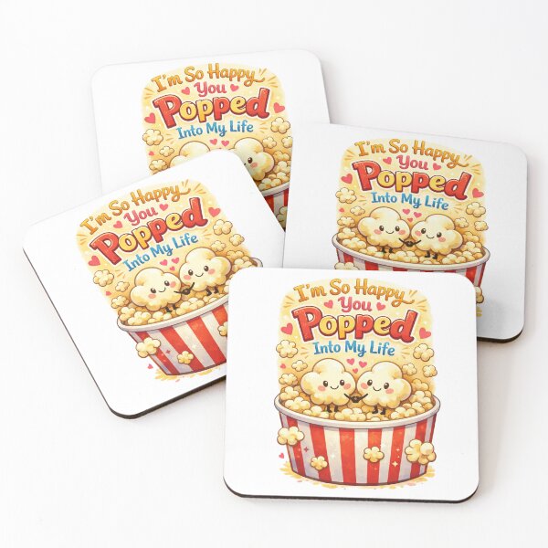 Item preview, I’m So Happy You Popped Into My Life – Cute Popcorn Love Pun designed and sold by Melissa Conner.