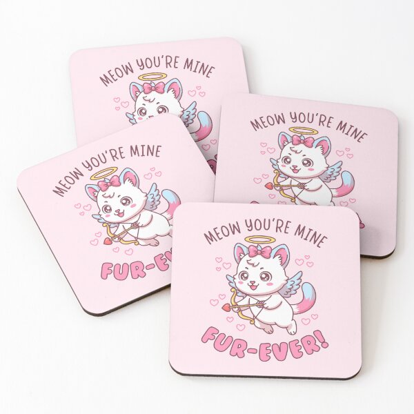 Item preview, Meow You’re Mine Fur-Ever - Cute Cat Valentine Cupid Pun designed and sold by Brogress Project.