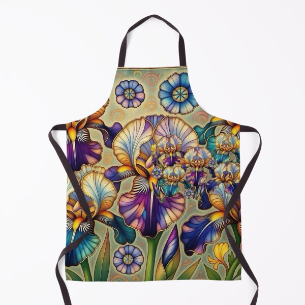 Item preview, Irises in Stained Glass designed and sold by TinCatOutPost.