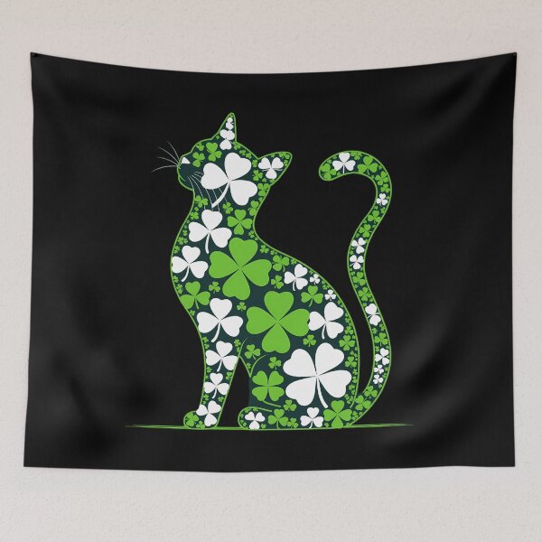 Item preview, Shamrock Irish Cat Graphic Saint Patrick Day for Cat Lovers designed and sold by EllenJast.