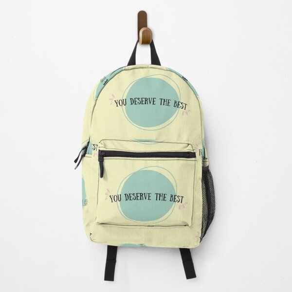 Item preview, You Deserve The Best Text Motivational Life Blue Pink Yellow Black Stickers Prints Coffee Cup Wall Art Stationary TShirt Hat Notebook Home Decoration Redbubble Shop designed and sold by Saritas Boutique Shop.