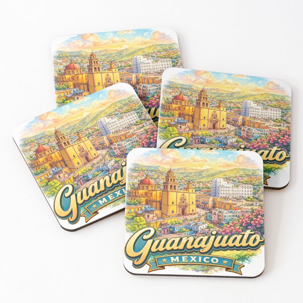 Item preview, Guanajuato Mexico Vintage Cityscape Illustration | Colorful Travel Art designed and sold by Stilll Waters Studio.