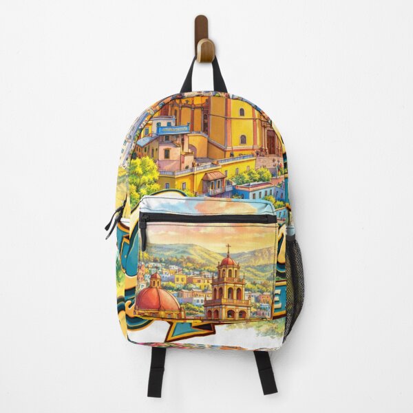 Item preview, Guanajuato Mexico Vintage Cityscape Illustration | Colorful Travel Art designed and sold by Stilll Waters Studio.