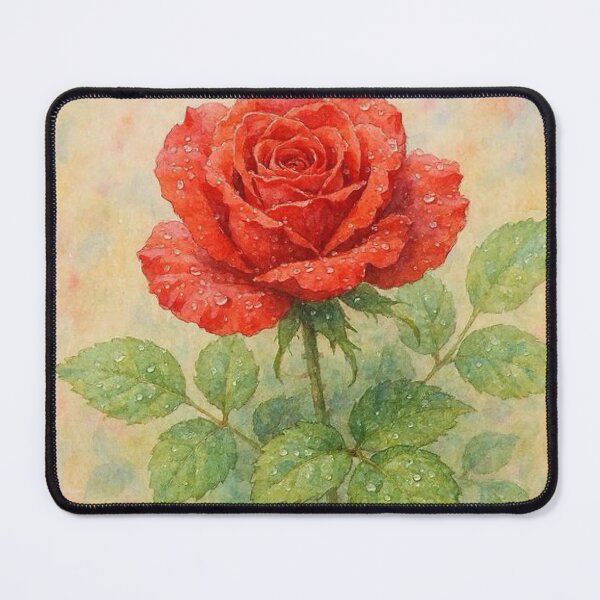 Item preview,  Big Red Dew Covered Rose designed and sold by TinCatOutPost.