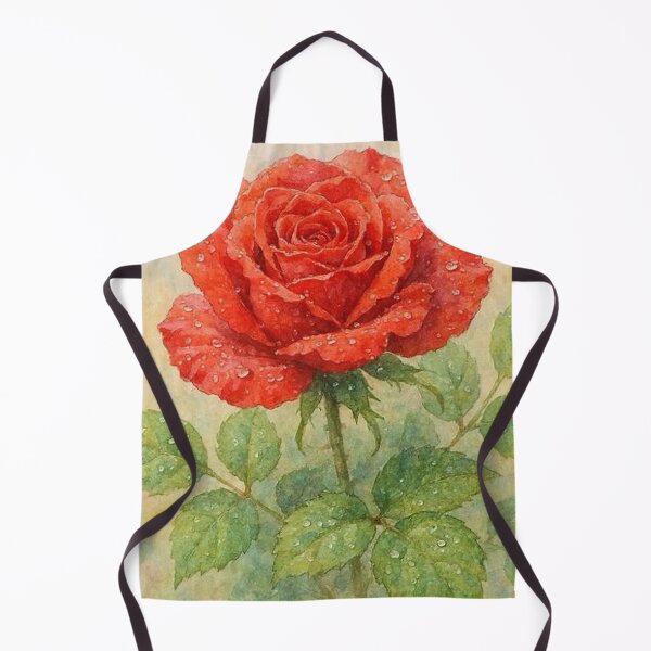 Item preview, Big Red Dew Covered Rose designed and sold by TinCatOutPost.