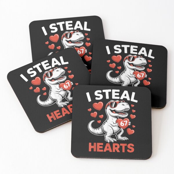 Item preview, I Steal 67 Hearts Valentine’s Day 67 Meme 6 7 T-Rex Boys designed and sold by MatherFisher.
