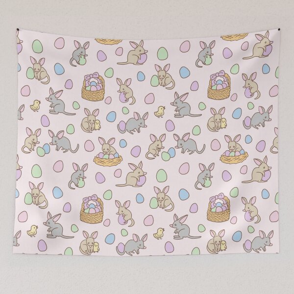 Item preview, Bilby and Easter eggs (Pink) designed and sold by HarunaMcDesigns.