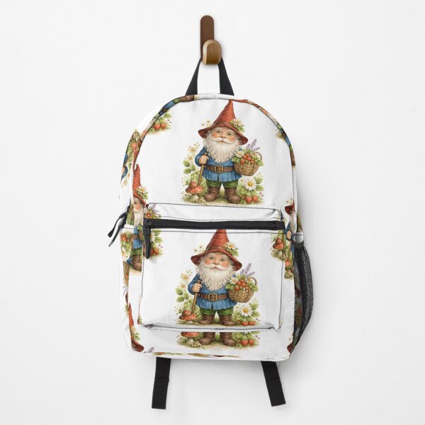 Item preview, Whimsical Garden Gnome with Strawberries and Daisies designed and sold by WavesStation.