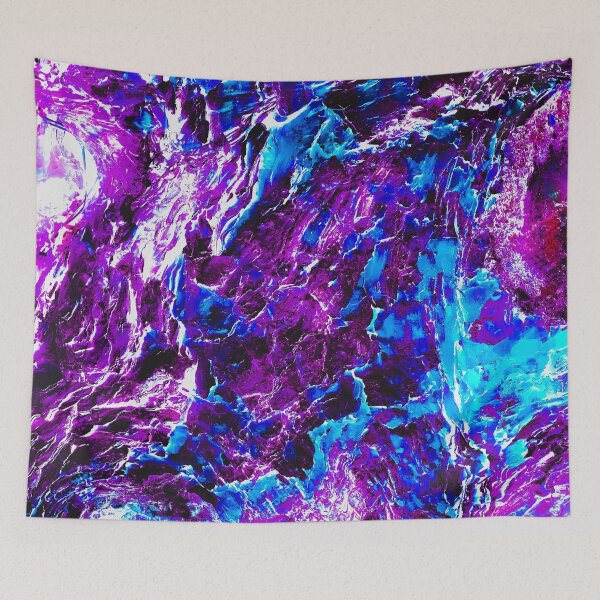 Item preview, Electric Veins – Abstract Nature Texture in Neon Purple & Blue designed and sold by James McCleese.