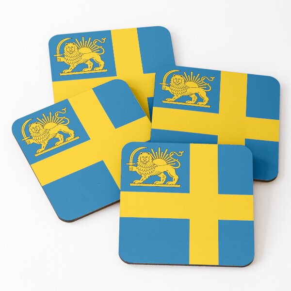 Item preview, Swedish–Iranian Heritage Flag | Lion and Sun Fusion designed and sold by FlagX.