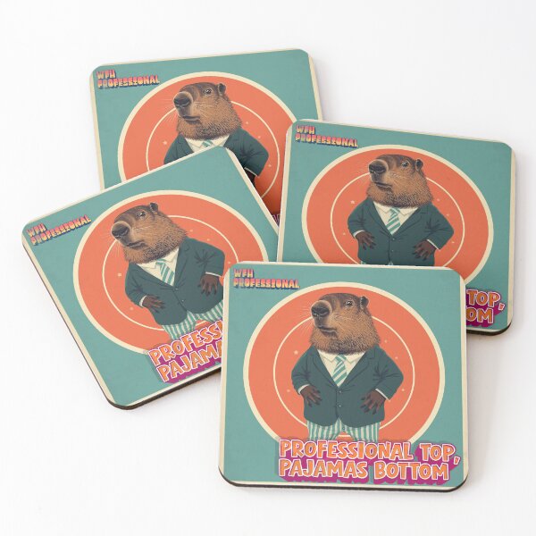 Item preview, Professional Top Pajamas Bottom Capybara - Funny WFH Zoom Outfit Sticker designed and sold by The Silly Grumpy Society.