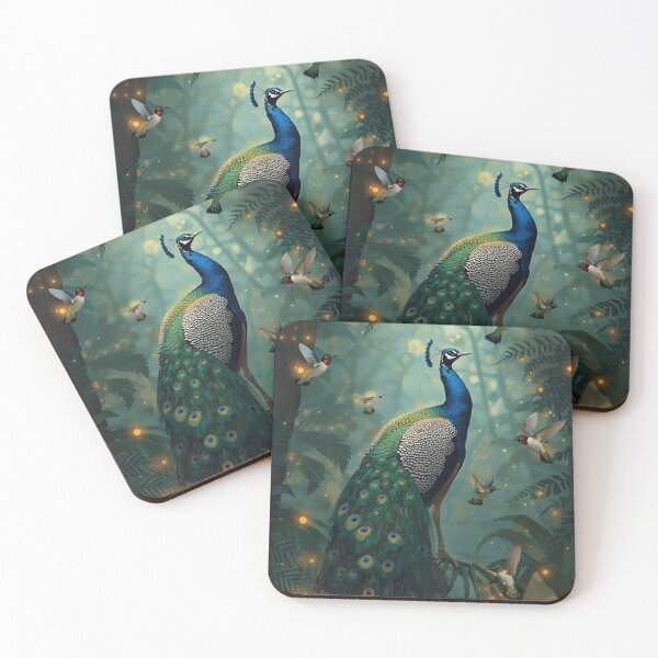 Item preview, Peacock and hummingbirds designed and sold by katefo.
