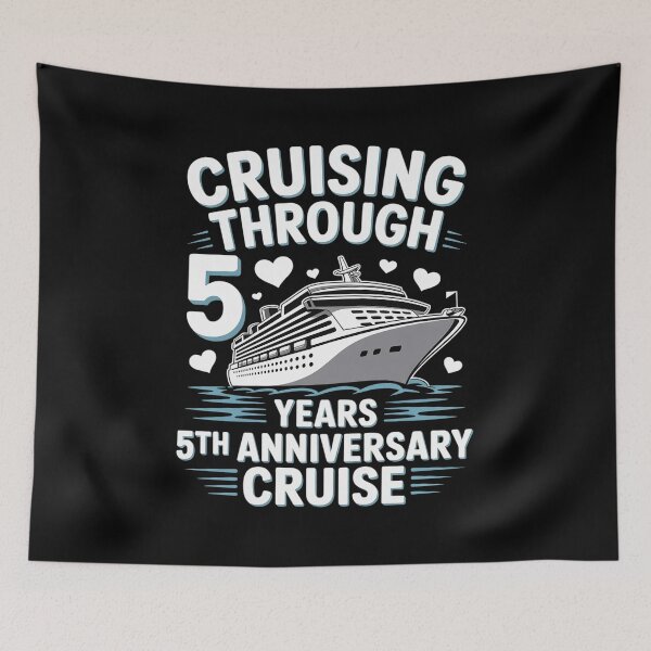 Item preview, Cruising Through 5 Years 5th Anniversary Couple Cruise designed and sold by KonopikaaArt.