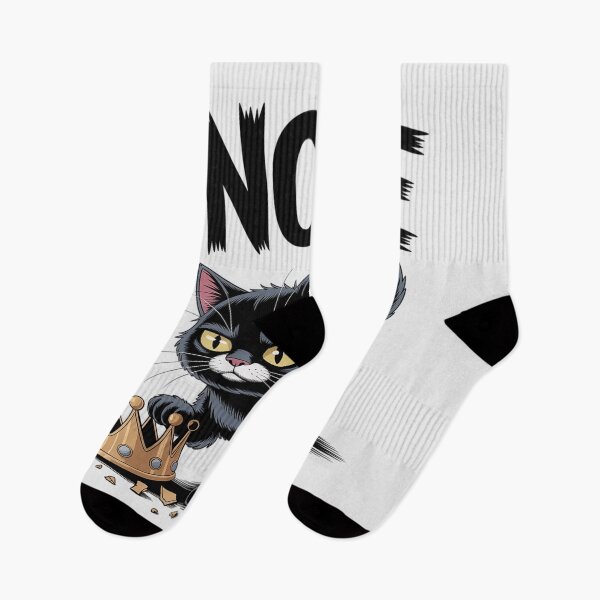 Item preview, No Kings In America Black Cat Funny Cat Kicking Crown designed and sold by Voidbinder.
