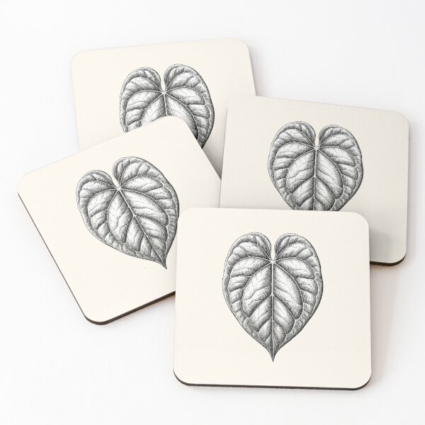 Item preview, Anthurium Clarinervium Leaf - Minimalist Velvet Cardboard & Heart Plant Line Art designed and sold by PraiseDawn Botanics.