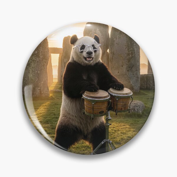 Item preview, Flamboyant Giant Panda Plays the Bongos at Stonehenge designed and sold by Tridentulus.