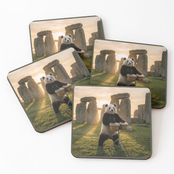 Item preview, Flamboyant Giant Panda Plays the Bongos at Stonehenge designed and sold by Tridentulus.