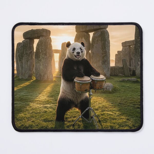 Item preview, Flamboyant Giant Panda Plays the Bongos at Stonehenge designed and sold by Tridentulus.