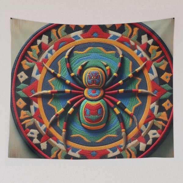 Item preview, Colorful Spider Yarn Painting  designed and sold by TinCatOutPost.