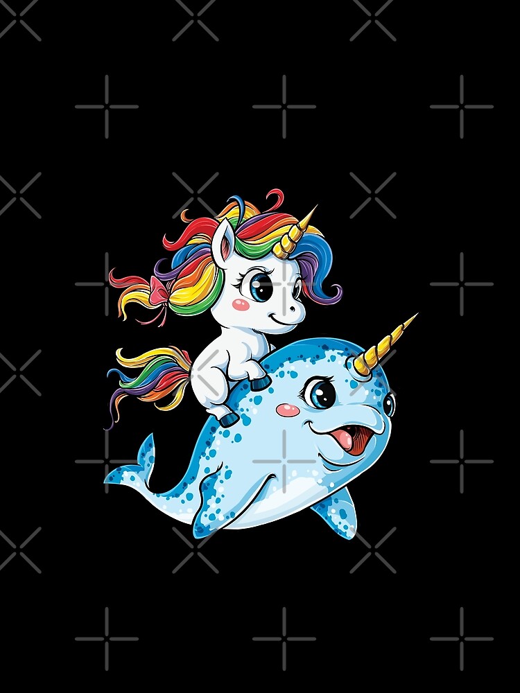 Unicorn Riding Narwhal T shirt Squad Girls Kids Rainbow Unicorns Gifts Party by LiqueGifts