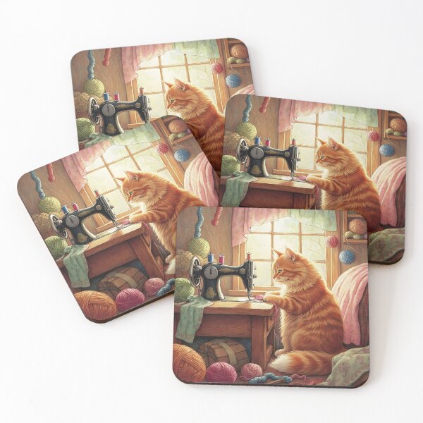 Item preview, Easily Distracted By Cats And Sewing - A Cat Sewing designed and sold by Wiss2Arts.