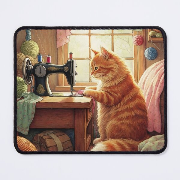 Item preview, Easily Distracted By Cats And Sewing - A Cat Sewing designed and sold by Wiss2Arts.