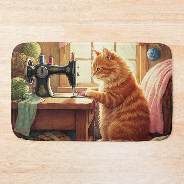 Item preview, Easily Distracted By Cats And Sewing - A Cat Sewing designed and sold by Wiss2Arts.