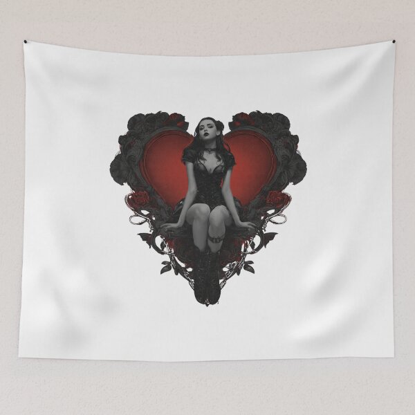 Item preview, Gothic Girl Valentines Heart Shirt Romantic Gifts designed and sold by PluffyPanda.