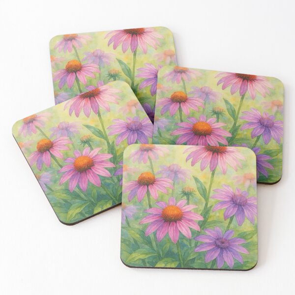 Item preview, Summer Coneflowers in Watercolor designed and sold by TinCatOutPost.