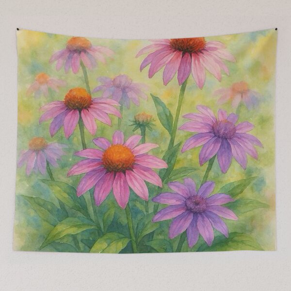 Item preview, Summer Coneflowers in Watercolor designed and sold by TinCatOutPost.
