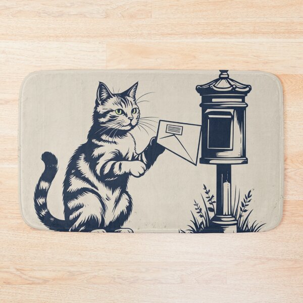 Item preview, Vintage Mail Cat – The Morning Letter designed and sold by LEO'S CREATURE　れおずくりーちゃー.