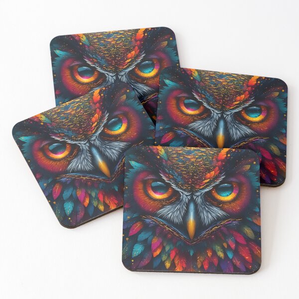 Item preview, Rainbow Feather Owl designed and sold by Neer arts.